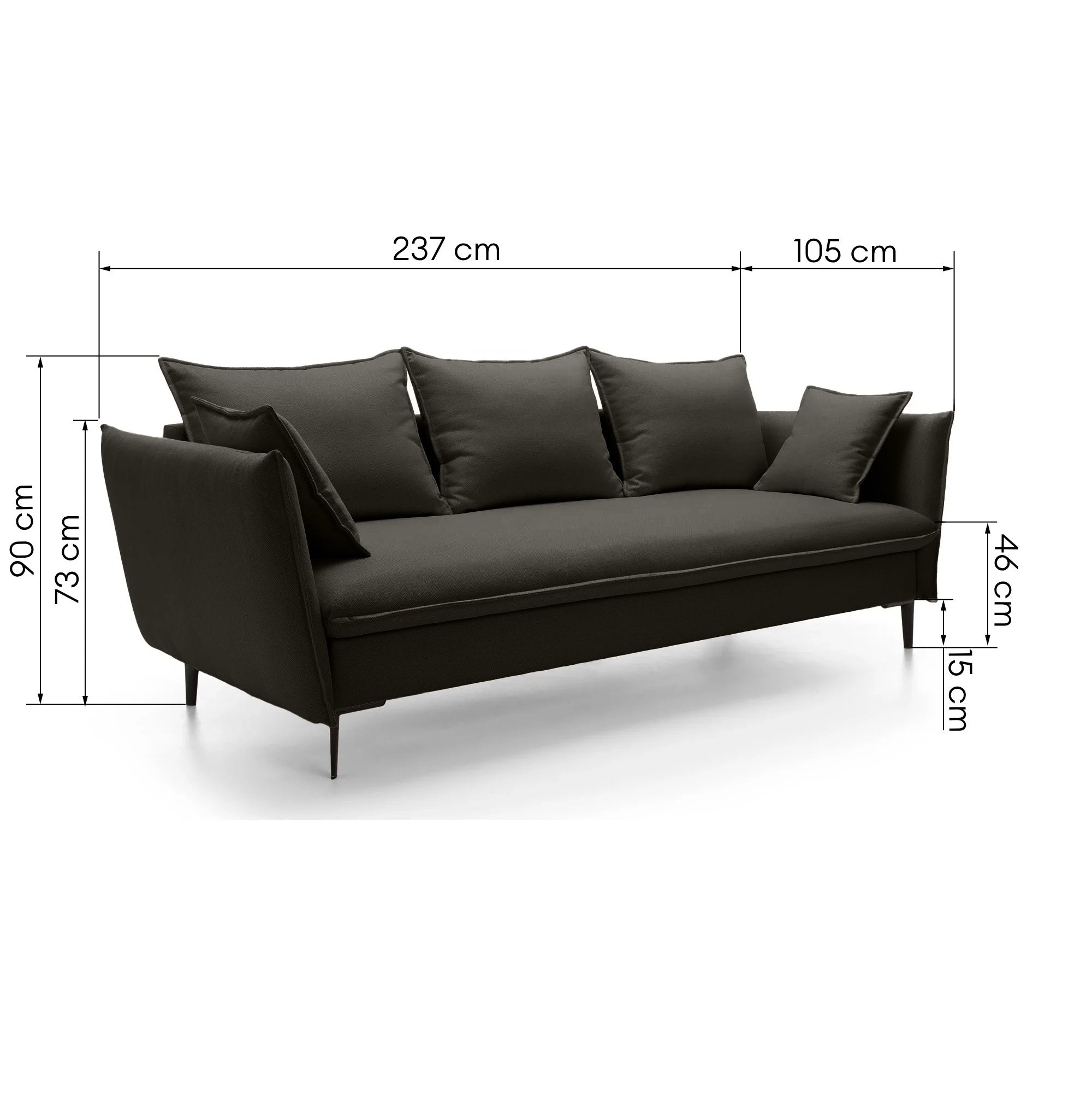 Sofa-lova GLOSS, tamsiai ruda, veluras