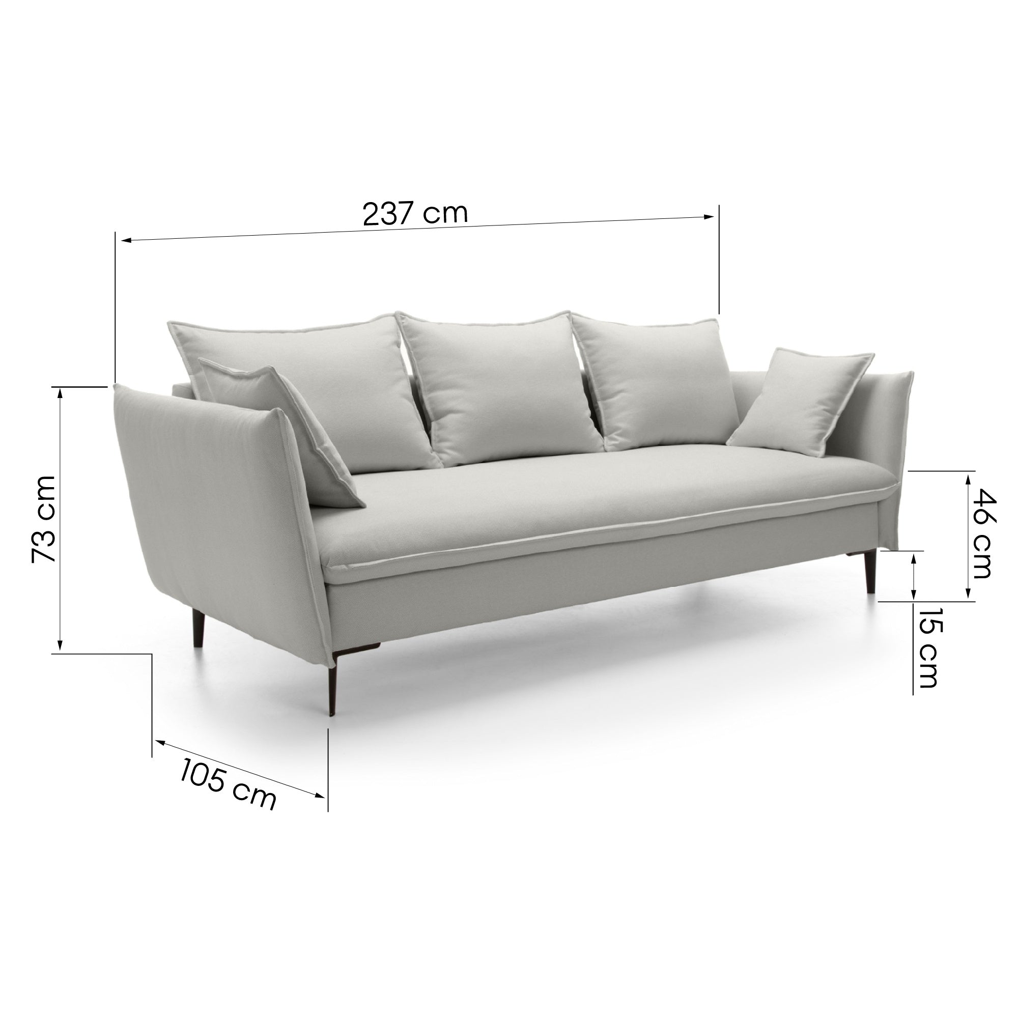 Sofa-lova GLOSS, šviesiai pilka