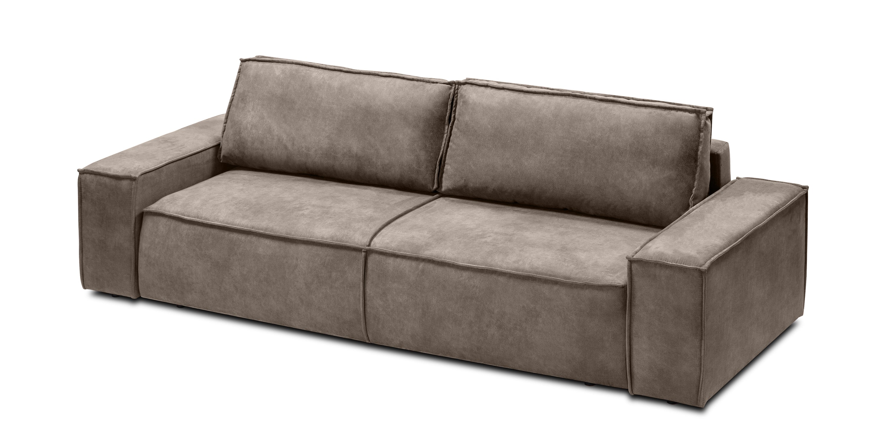 Moderni HUSTLA sofa su miegojimo funkcija, patalynės daiktadėže, minkštu Abriamo audiniu iš perdirbto poliesterio ir pagalvėmis | namuideja.lt | sofa-lova, miegojimo funkcija, baldai