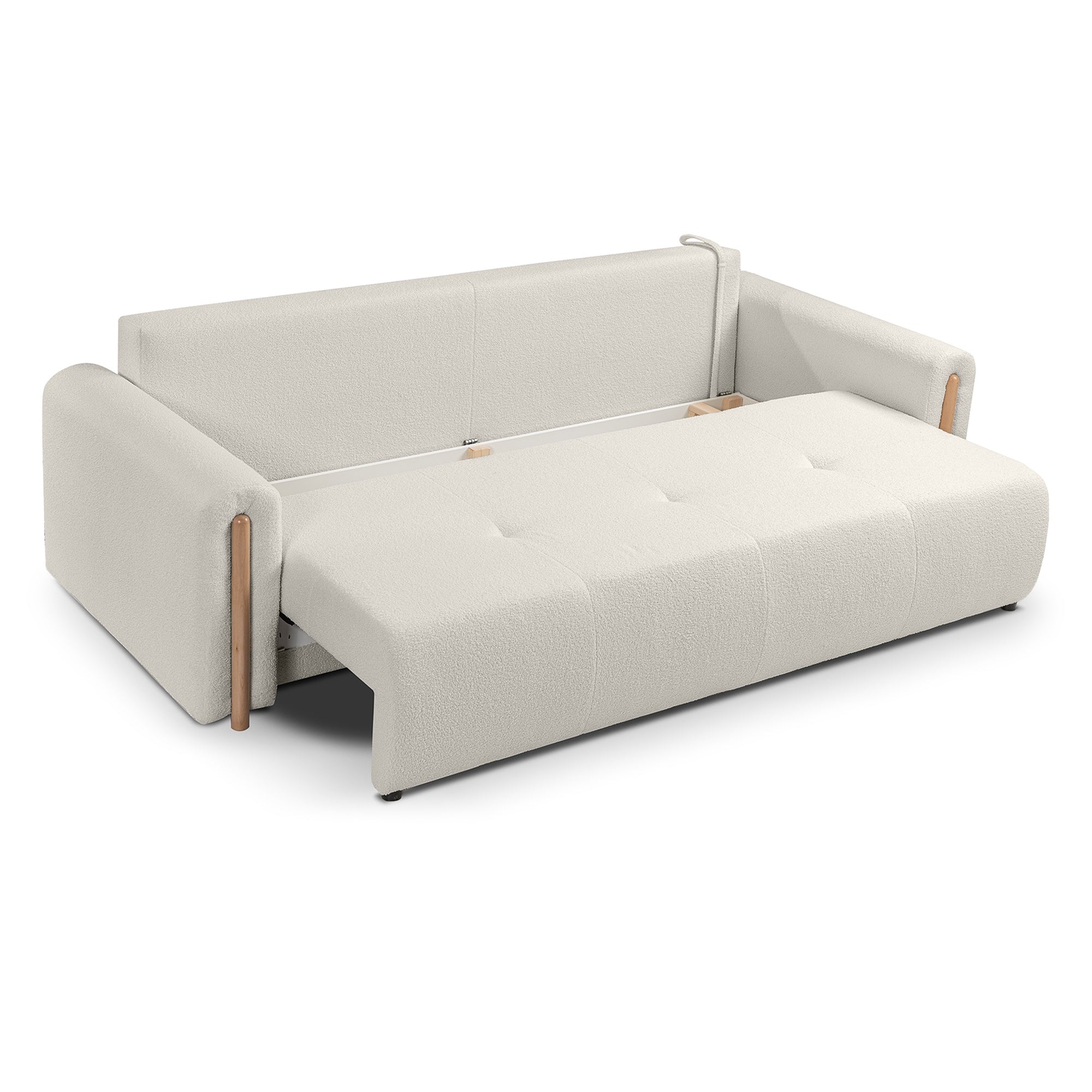 Sofa lova TORONTO, šviesiai smėlio spalvos, boucle