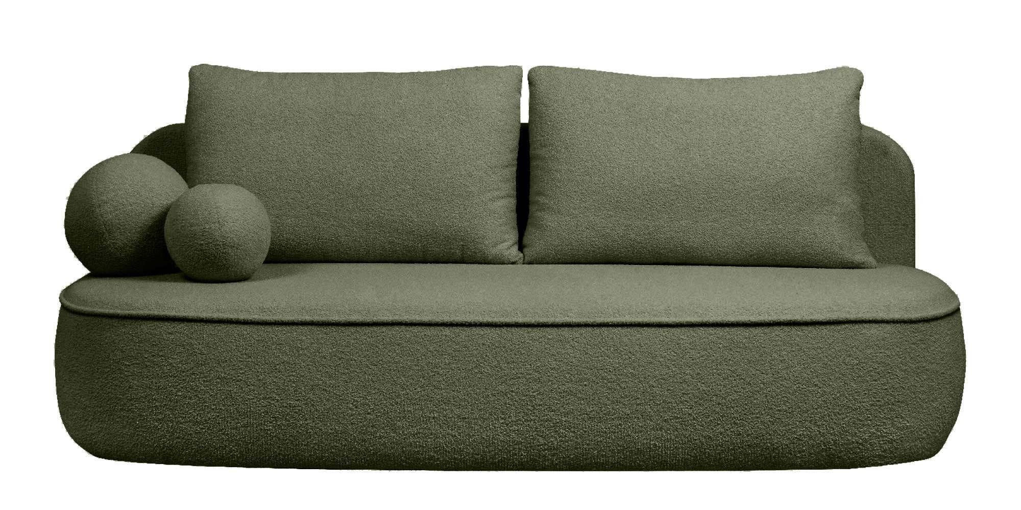 Sofa ELLA, tamsiai žalia, boucle