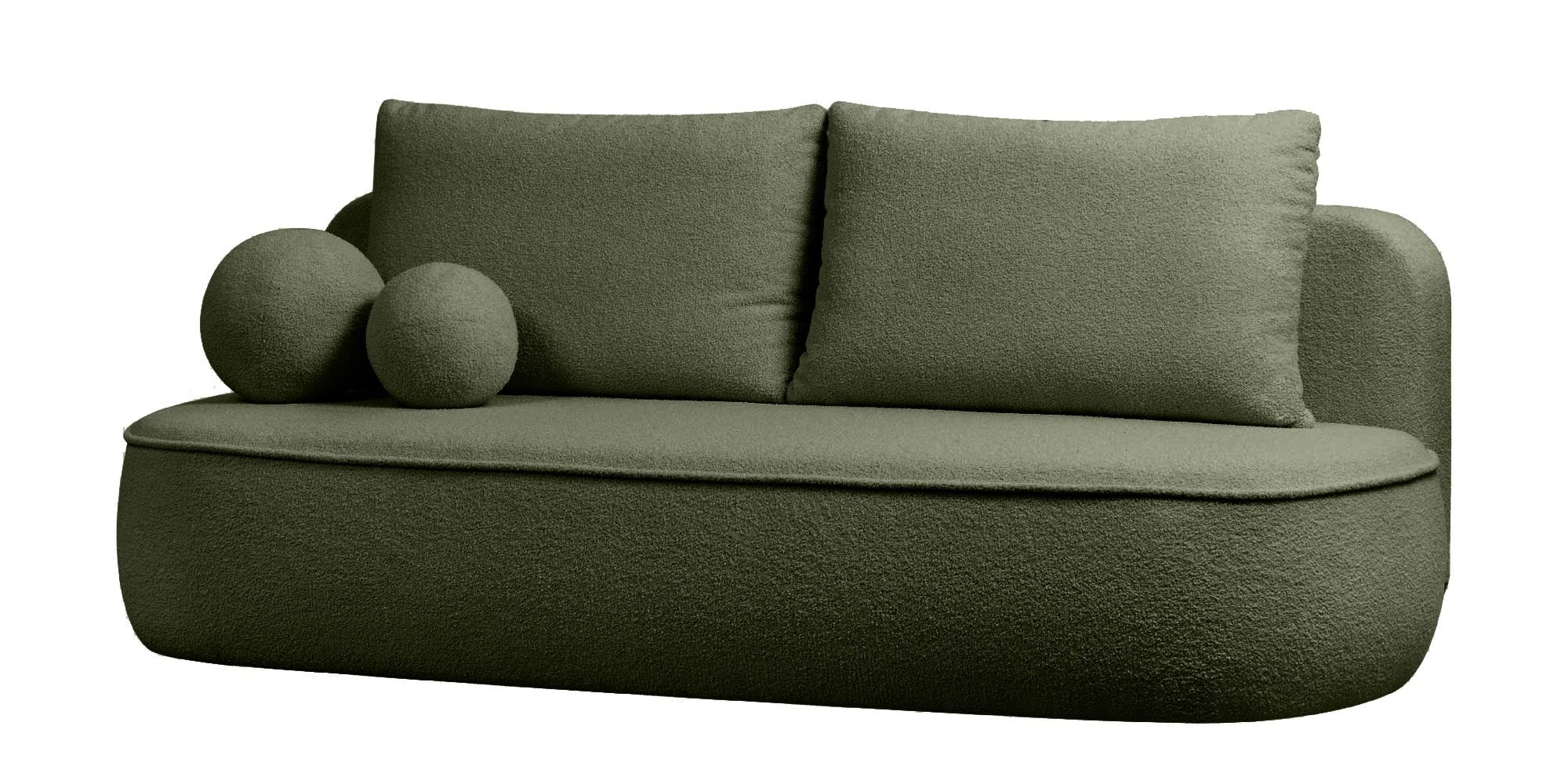 Sofa ELLA, tamsiai žalia, boucle