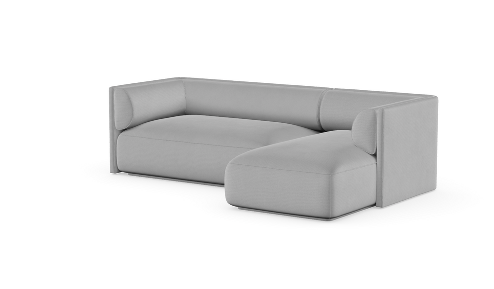 MOOD kampinė sofa, WOOLY LIGHT GREY spalva