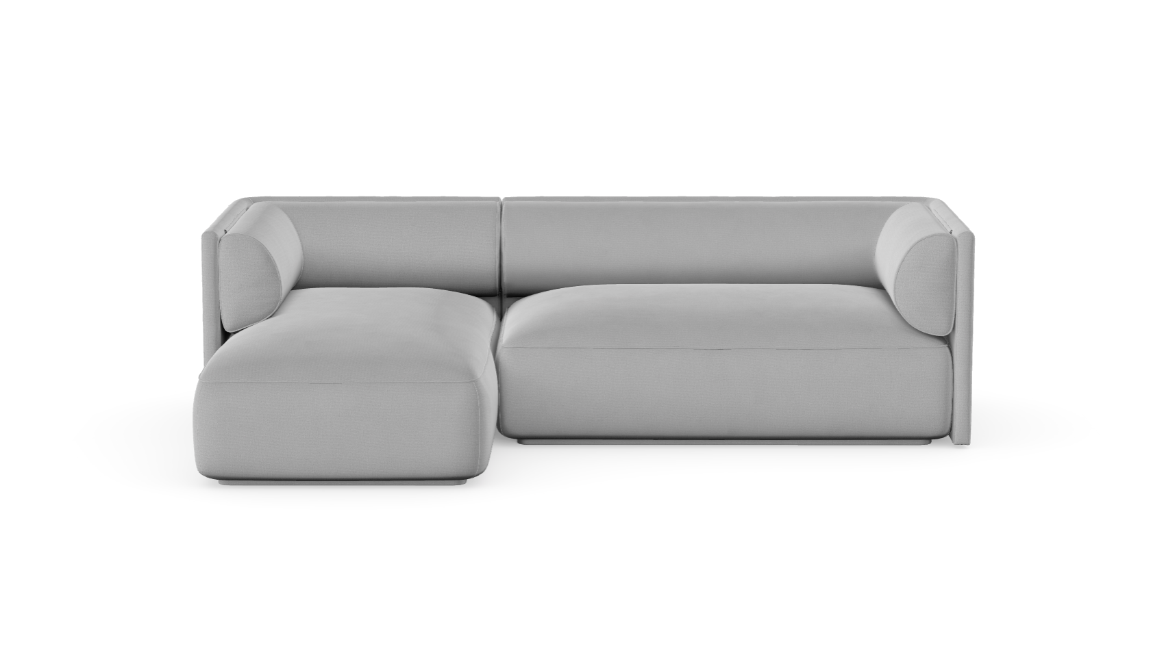 MOOD kampinė sofa, WOOLY LIGHT GREY spalva, dešinė pusė