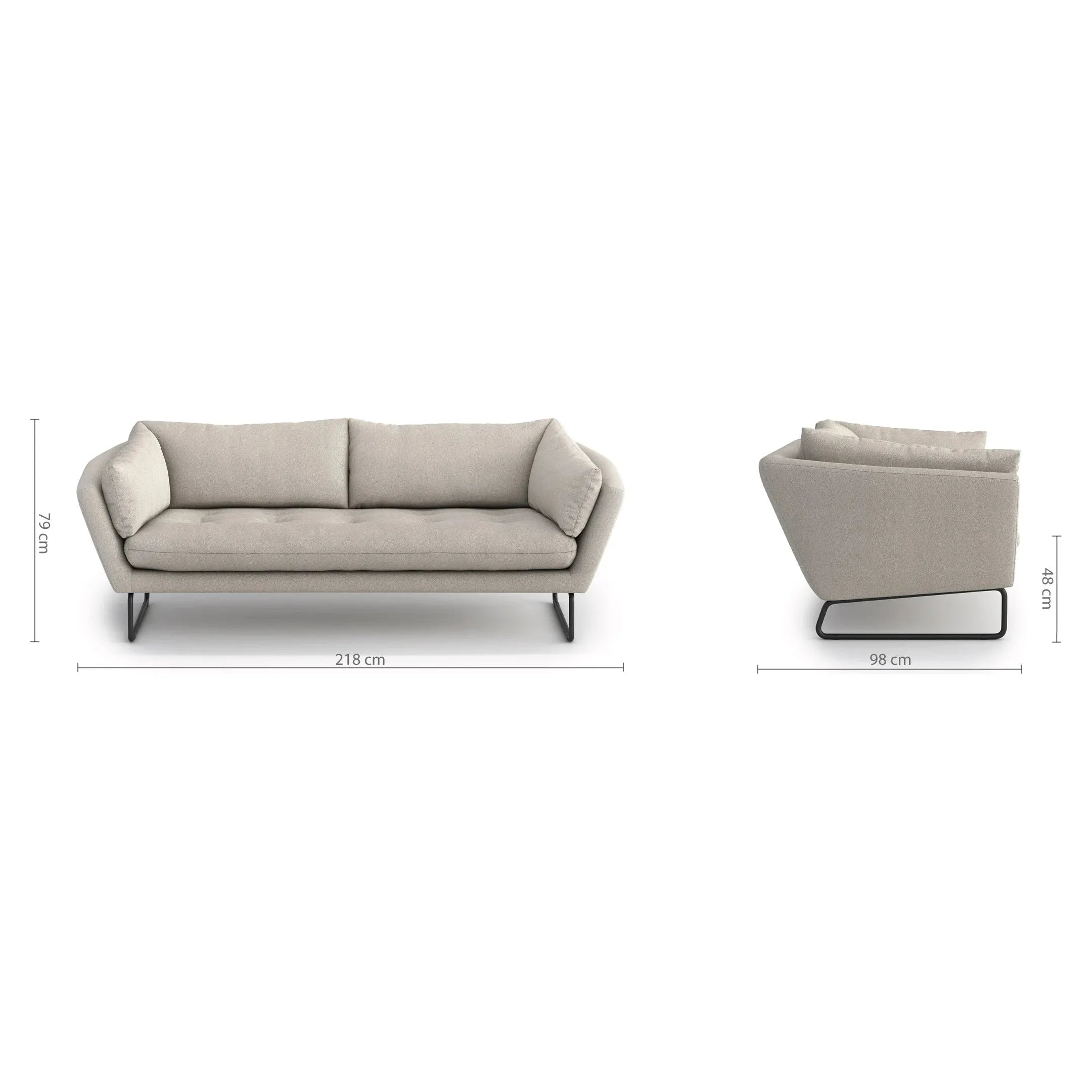 YOKO 3 vietų sofa, konjako spalva