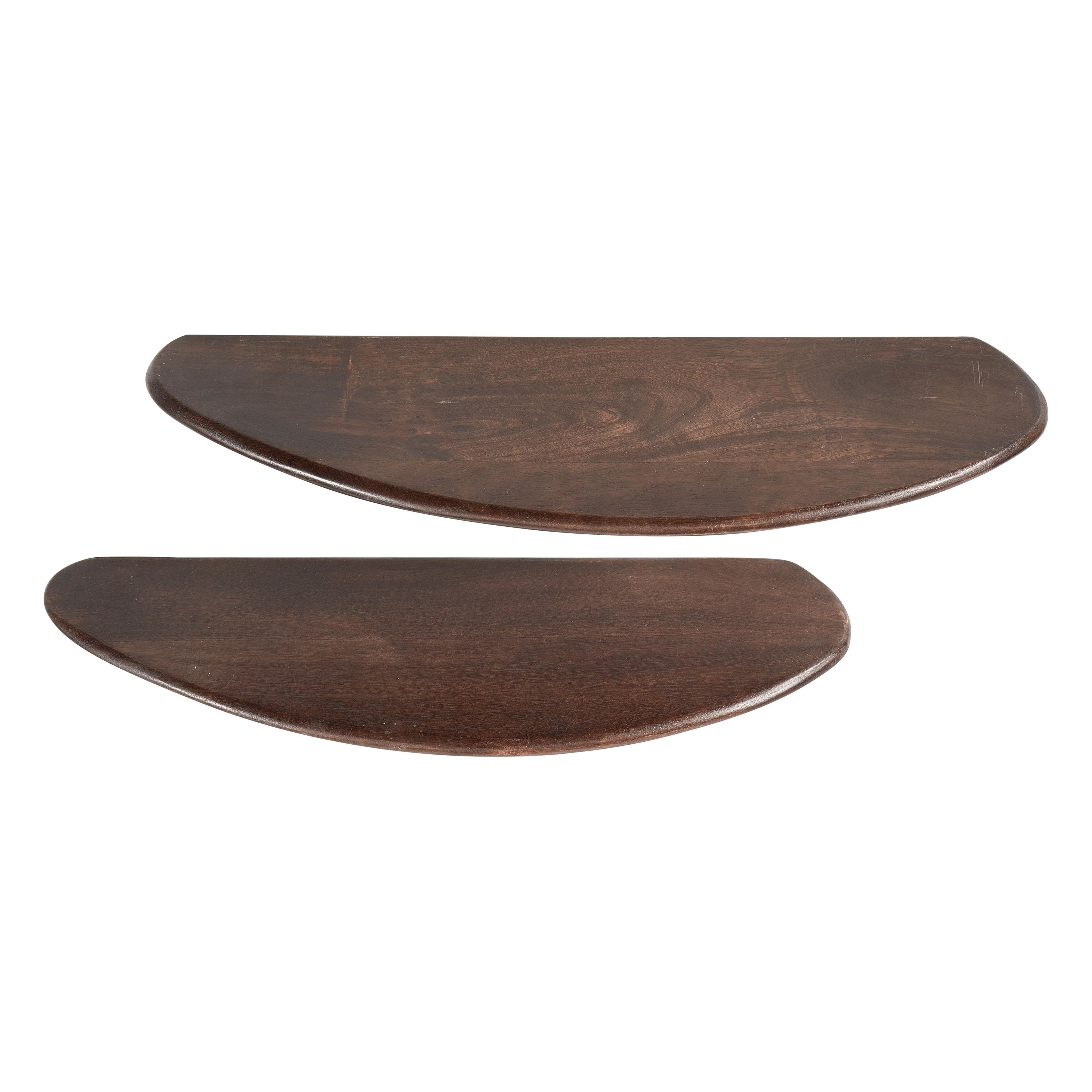 Set Of 2 - Layer Wall Shelves Wood Walnut