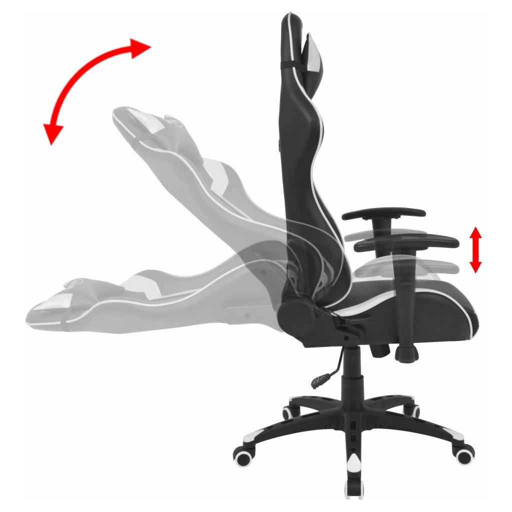 Atlošiama biuro/žaidimų kėdė, dirbtinė oda, balta