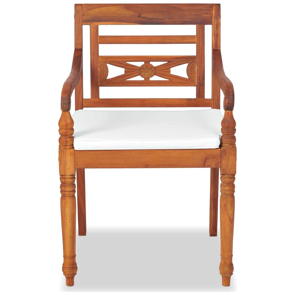Batavia kėdės, 2 vnt., su pagalvėlėmis, tikmedžio mediena