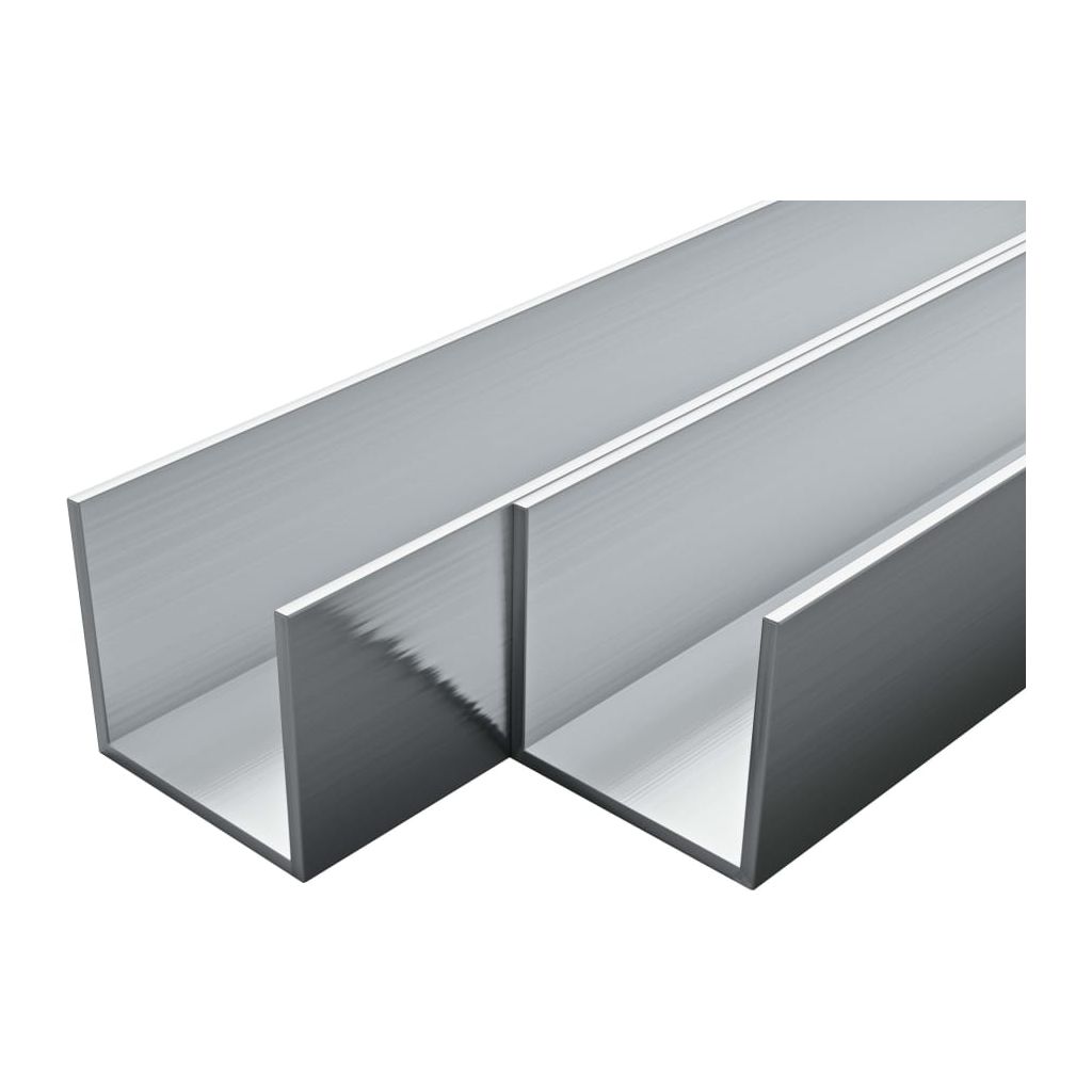 Aliuminio profiliuočiai, 4 vnt., 20x20x2 mm, 2 m, U formos