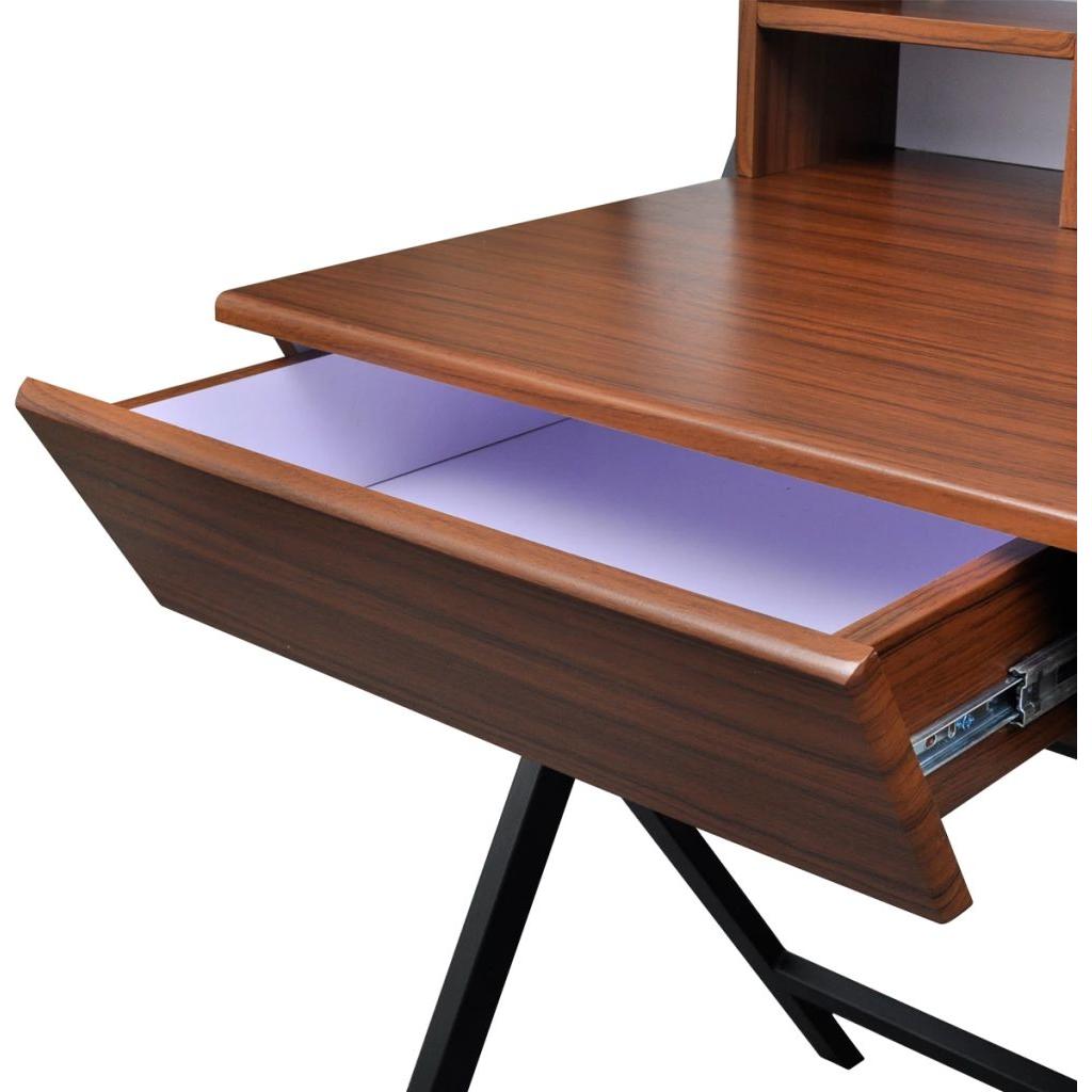 Darbo, kompiuterio stalas su 2 stalčiais, rudas