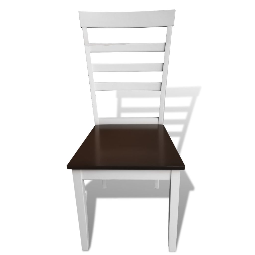 Valgomojo kėdės, 4 vnt., masyvi mediena, rudos ir baltos sp.