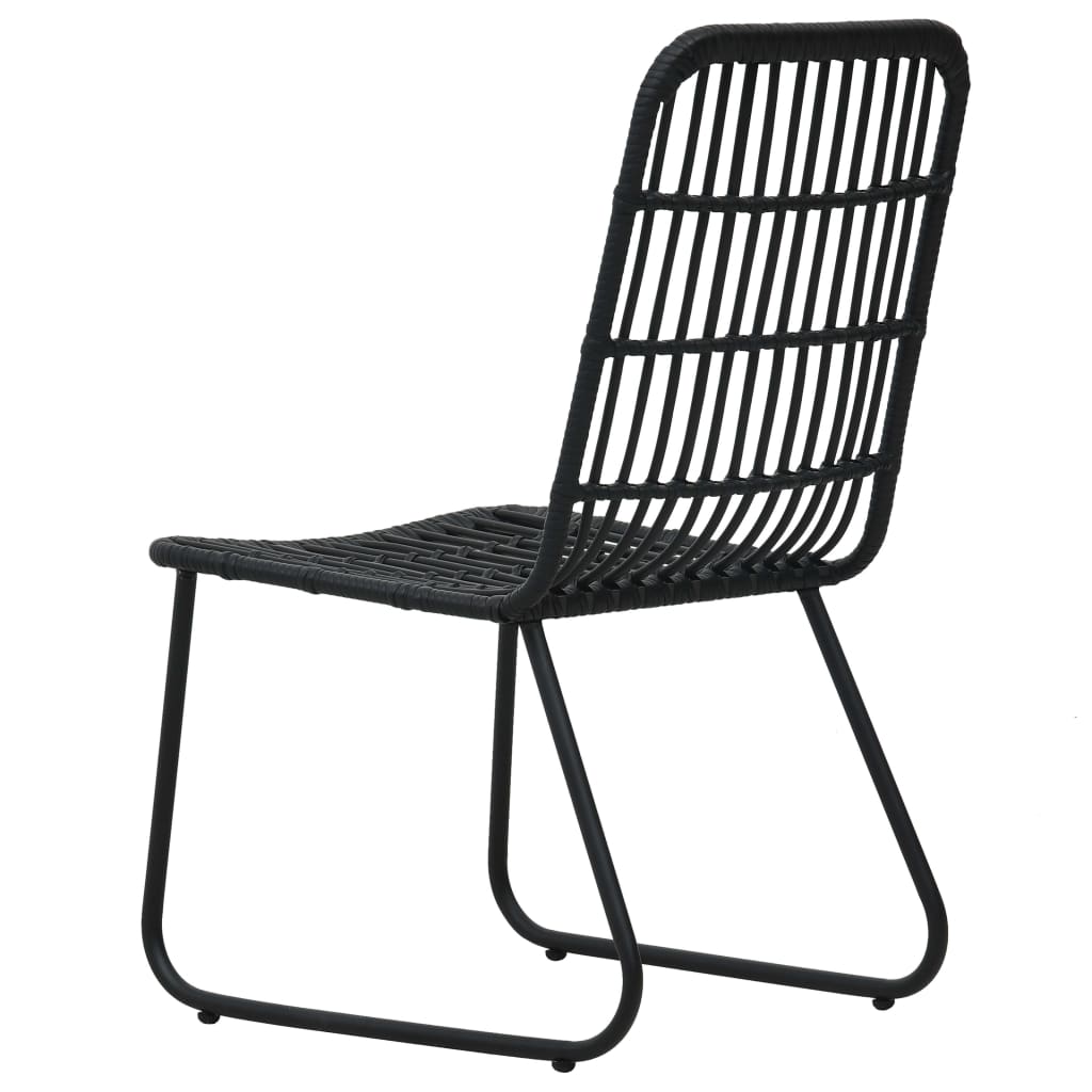 Sodo kėdės, 2vnt., juodos spalvos, poliratanas