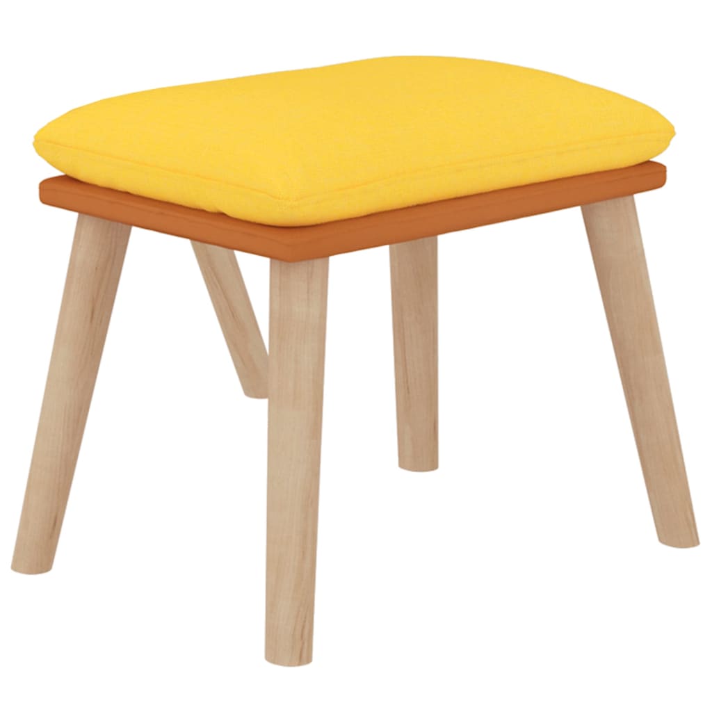 Poilsio kėdė su pakoja, garstyčių geltona, dirbtinė oda/audinys