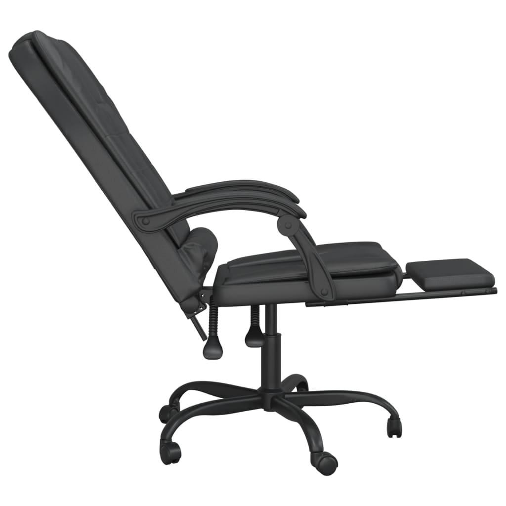 Atlošiama masažinė biuro kėdė, juodos spalvos, dirbtinė oda