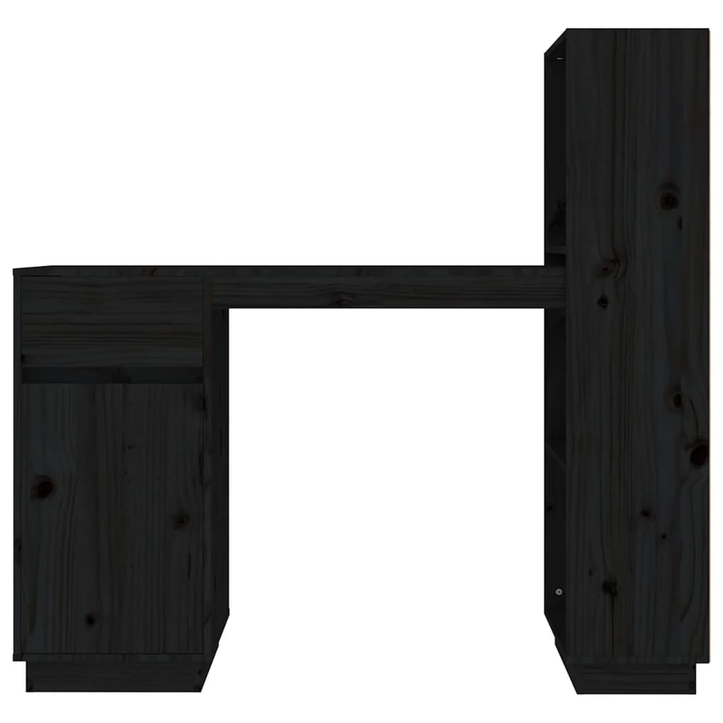 Rašomasis stalas, juodas, 110x53x117cm, pušies medienos masyvas