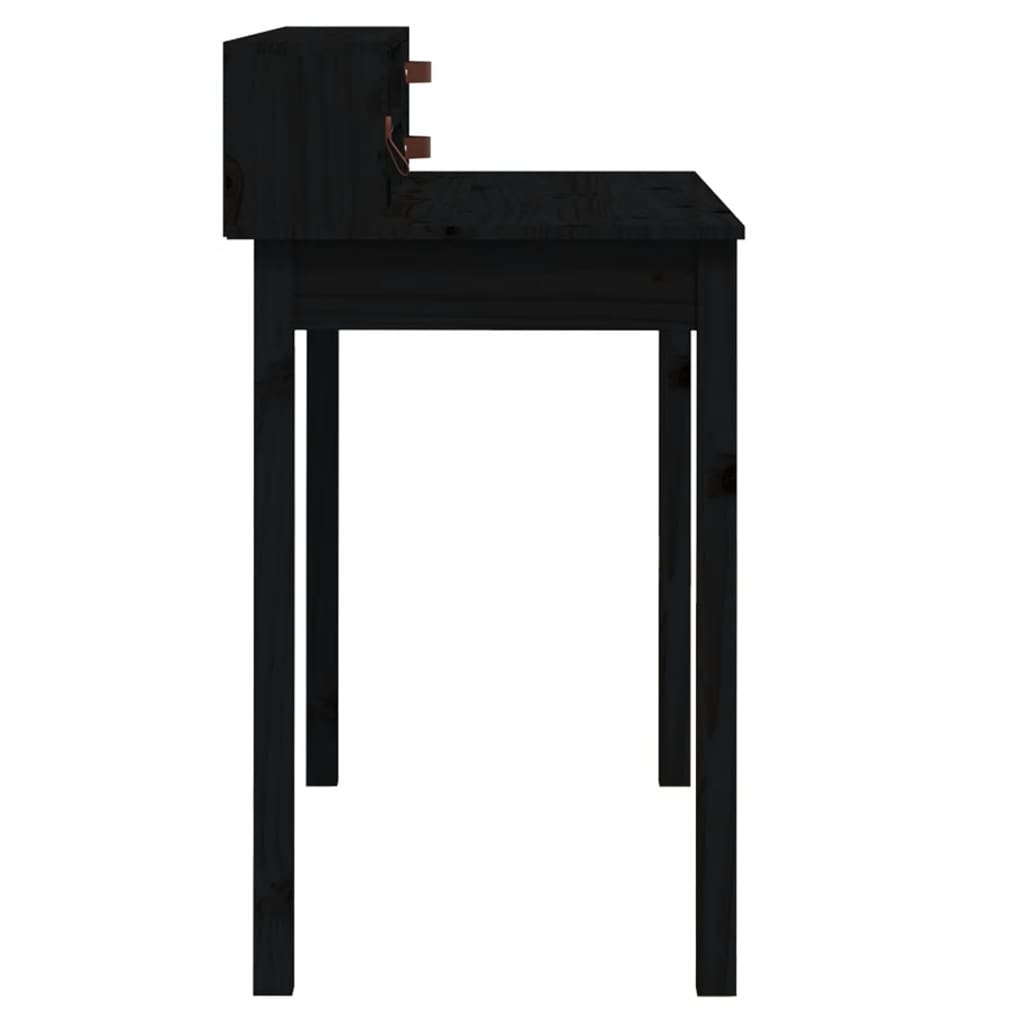 Rašomasis stalas, juodas, 110x50x93cm, pušies medienos masyvas