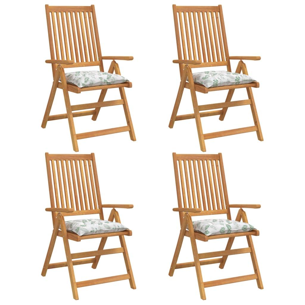 Kėdės pagalvėlės, 4vnt., 50x50x7cm, audinys, su lapais